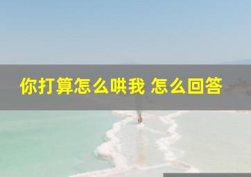 你打算怎么哄我 怎么回答